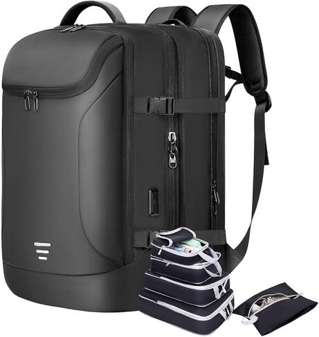Travel Backpack for Men 50L Expandable Flight Approved Carry on Backpacks Luggage for Travel Water Resistant 17.3 inch Laptop Backpack with USB Charging Port in Saudi Arabia
