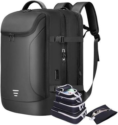 Travel Backpack for Men 50L Expandable Flight Approved Carry on Backpacks Luggage for Travel Water Resistant 17.3 inch Laptop Backpack with USB Charging Port in Saudi Arabia