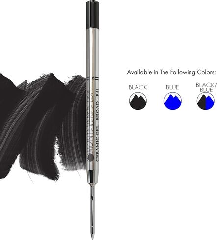 Monteverde Capless Ceramic Gel Refill to Fit Parker Ballpoint Pens, Broad Blue/Black (P443BB) in Saudi Arabia