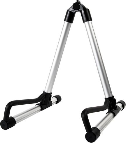 حامل جيتار AODSK قابل للطي مع إطار على شكل حرف A قابل للتعديل للقيثارات الصوتية الكلاسيكية والكهربائية باس القيثارة المحمولة (حامل واحد فضي) in Kuwait