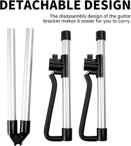 حامل جيتار AODSK قابل للطي مع إطار على شكل حرف A قابل للتعديل للقيثارات الصوتية الكلاسيكية والكهربائية باس القيثارة المحمولة (حامل واحد فضي) in Kuwait