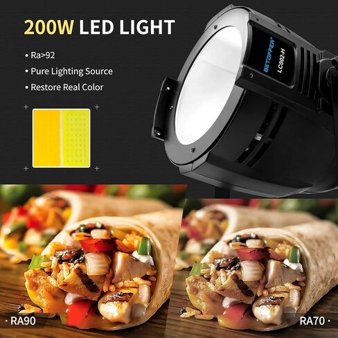 أضواء المسرح BETOPPER، أضواء المسرح LED COB بقدرة 200 وات، مصابيح LED بيضاء دافئة وباردة، مصابيح DMX/Master-Slave، أضواء كاشفة/أضواء فريسنل للكنيسة، الزفاف، المسرح، استوديو الصور in Kuwait