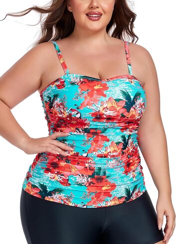 Ocean Blues Women's Bandeau Tankini Top Plus Szie Tankini Top No Bottom in Kuwait