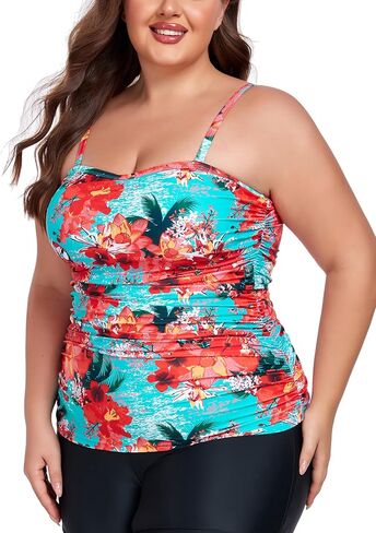 Ocean Blues Women's Bandeau Tankini Top Plus Szie Tankini Top No Bottom in Kuwait