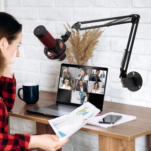 Wall Mount Boom Arm - Wall Mount Microphone Holder for Stand, Vertical Surface Mount and Freely Swiveling Metal Wall Mount Clip Suitable for Saves the Desk Space, Mic Stand Accessories by YOUSHARES in Kuwait