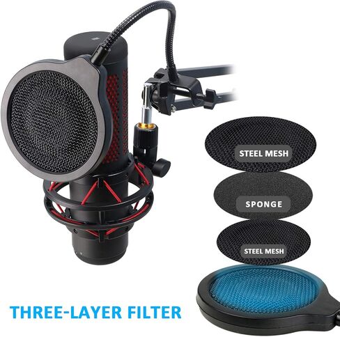 Wall Mount Boom Arm - Wall Mount Microphone Holder for Stand, Vertical Surface Mount and Freely Swiveling Metal Wall Mount Clip Suitable for Saves the Desk Space, Mic Stand Accessories by YOUSHARES in Kuwait