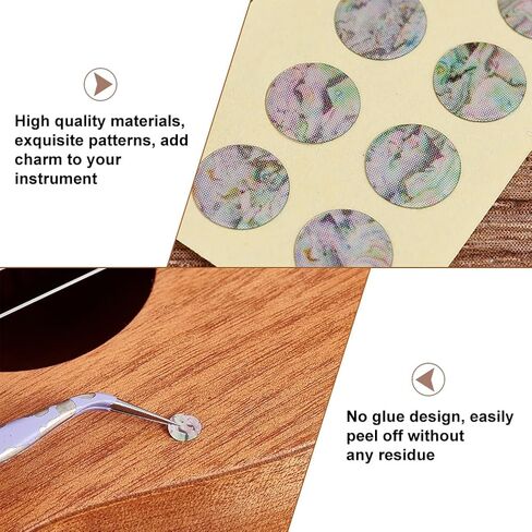 AHANDMAKER Dot Fret Markers Guitar Fretboard Stickers, 32 PCS Round Fretboard Inlay Adhesive Stickers Guitar Fretboard Inlay Adhesive Stickers for 6 Strings Guitars Bass Electric Guitars in Saudi Arabia