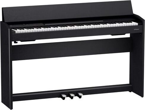 Roland F701 Digital Pianos - Contemporary Black Bundle with Headphones, Instructional Book, Online Piano Lessons, Austin Bazaar Piano DVD, and Polishing Cloth in Saudi Arabia