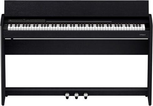 Roland F701 Digital Pianos - Contemporary Black Bundle with Headphones, Instructional Book, Online Piano Lessons, Austin Bazaar Piano DVD, and Polishing Cloth in Saudi Arabia