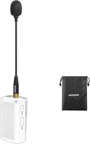 Neewer 3.5 ملم TRS ميكروفون مكثف متعدد الاتجاهات مع قفل، ميكروفون للمقابلات ومنشئي المحتوى، متوافق مع أجهزة إرسال الميكروفون اللاسلكية DJI المتوافقة مع Rode Wireless GO II، CM7 in Kuwait