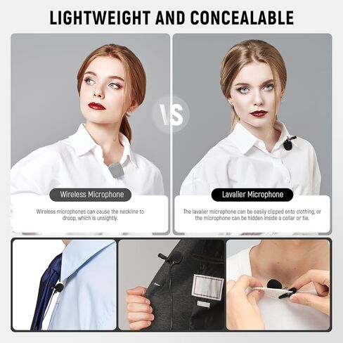 NEEWER 2 Pack Lavalier Lapel Microphone for DJI Wireless Mic Transmitters, Compatible with Rode Wireless GO II 2, Omnidirectional Condenser Wired Clip On Lav Mics for Stage YouTube Live Streaming, CM5 in Saudi Arabia