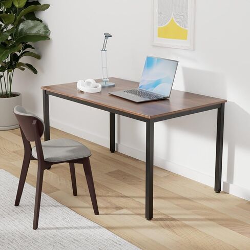 POPRUN Writing Computer Desk 59 Inch（60"x 30"）Home Office Wooden Writing Study Desk, Large Solid Wood Office Desk, Modern Excutive Desk, Sturdy Laptop Study Table, Walnut - Solid Tabletop made of MDF in Saudi Arabia
