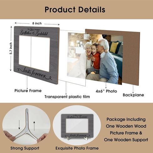 Wooden Photo Frame with Stand, Tabletop Picture Frame, Grandson I Love You to the Moon & Back, Home Display Supplies, Gift for Him, Party Favor for Grandchild, 4x6 Picture Frame -20 in Saudi Arabia