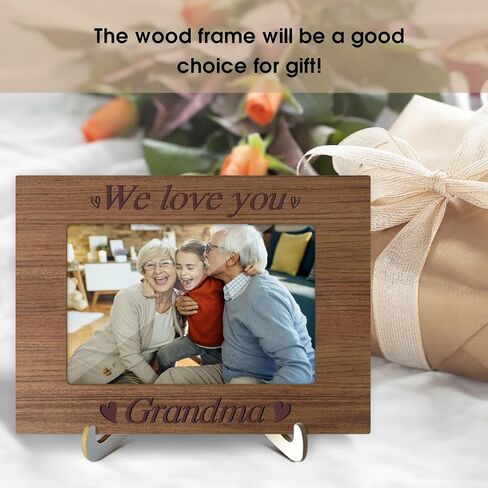 Wooden Photo Frame with Stand, Tabletop Picture Frame, Grandson I Love You to the Moon & Back, Home Display Supplies, Gift for Him, Party Favor for Grandchild, 4x6 Picture Frame -20 in Saudi Arabia