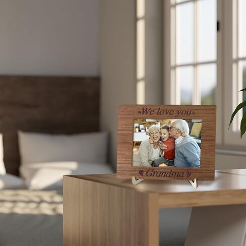 Wooden Photo Frame with Stand, Tabletop Picture Frame, Grandson I Love You to the Moon & Back, Home Display Supplies, Gift for Him, Party Favor for Grandchild, 4x6 Picture Frame -20 in Saudi Arabia