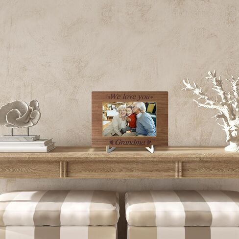 Wooden Photo Frame with Stand, Tabletop Picture Frame, Grandson I Love You to the Moon & Back, Home Display Supplies, Gift for Him, Party Favor for Grandchild, 4x6 Picture Frame -20 in Saudi Arabia