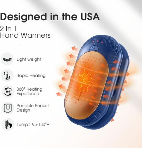 AI Hand Warmers Rechargeable 2 Pack, 6000mAh Electric Hand Warmers, AI Smart Chips 20Hrs Long Safe Heat, Portable Pocket Heater, Gifts for Christmas, Outdoor, Golf, Hunting, Camping Accessories-Pink in Saudi Arabia