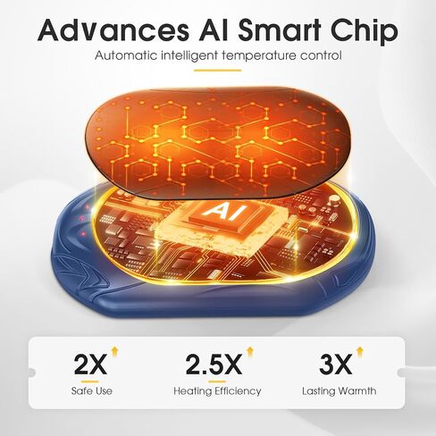 AI Hand Warmers Rechargeable 2 Pack, 6000mAh Electric Hand Warmers, AI Smart Chips 20Hrs Long Safe Heat, Portable Pocket Heater, Gifts for Christmas, Outdoor, Golf, Hunting, Camping Accessories-Pink in Saudi Arabia