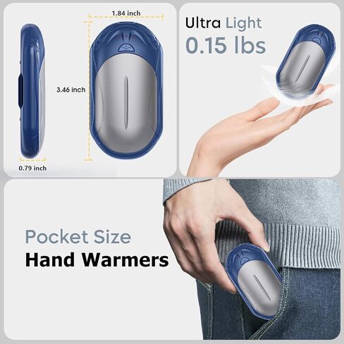 AI Hand Warmers Rechargeable 2 Pack, 6000mAh Electric Hand Warmers, AI Smart Chips 20Hrs Long Safe Heat, Portable Pocket Heater, Gifts for Christmas, Outdoor, Golf, Hunting, Camping Accessories-Pink in Saudi Arabia