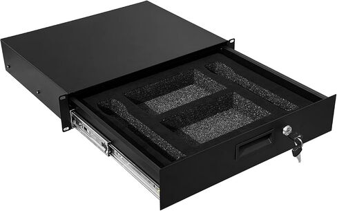 2U Rack Mount Drawer Server Cabinet Case with Protection Foam for 19 Inch AV/Network/DJ Equipment Lockable Deep Drawer with Key in Saudi Arabia
