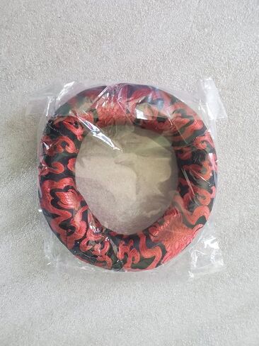 Silk Brocade Cushion Pillow for Tibetan Singing Bowl Handmade in Nepal Round Cushion for Sound Bowls (4 Inches, BlackRed) in Saudi Arabia