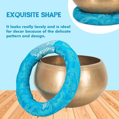 Silk Brocade Cushion Pillow for Tibetan Singing Bowl Handmade in Nepal Round Cushion for Sound Bowls (4 Inches, BlackRed) in Saudi Arabia