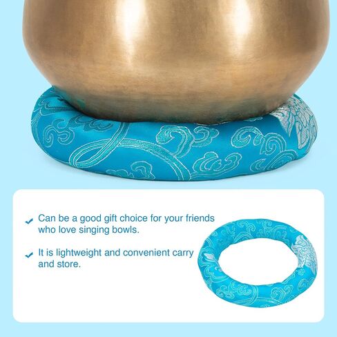 Silk Brocade Cushion Pillow for Tibetan Singing Bowl Handmade in Nepal Round Cushion for Sound Bowls (4 Inches, BlackRed) in Saudi Arabia