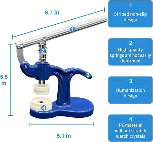 Watch Repair Press Tool Set: EasyTime Watch Repair Kit 16pcs Suitable for Size 18mm to 50mm with Watch Case Open Pry Case Closer for Battery Replacement in Kuwait