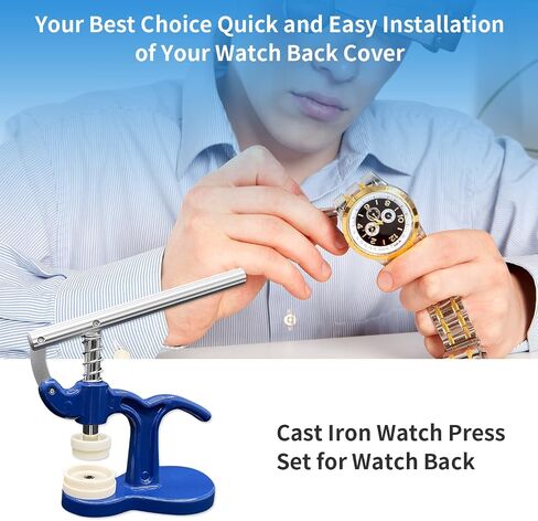 Watch Repair Press Tool Set: EasyTime Watch Repair Kit 16pcs Suitable for Size 18mm to 50mm with Watch Case Open Pry Case Closer for Battery Replacement in Kuwait