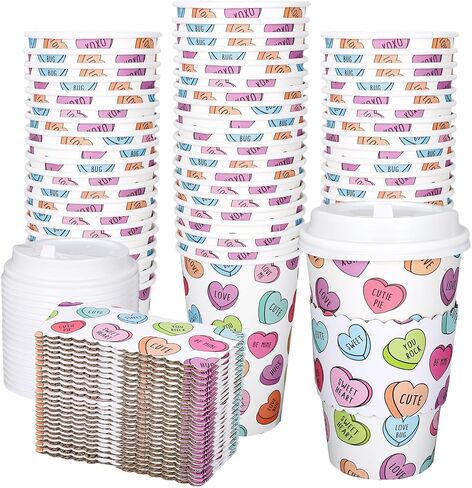 Whaline 50Pcs Fall Thanksgiving Pumpkin Disposable Coffee Cups with Lids and Sleeves Pink-Orange Pumpkin Paper Drinking Cups for Autumn Restaurant Travel Business Supplies in Saudi Arabia