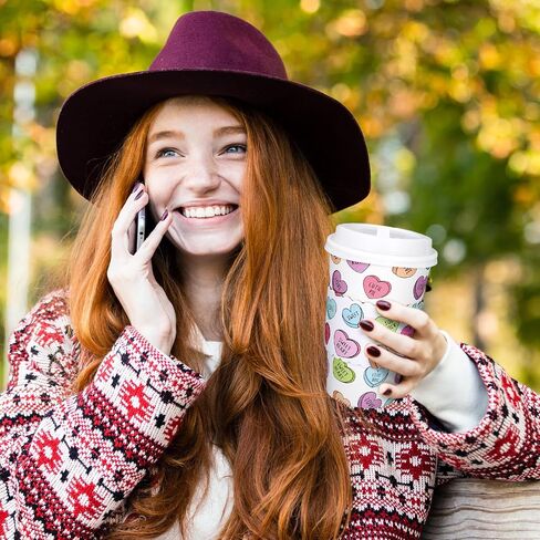 Whaline 50Pcs Fall Thanksgiving Pumpkin Disposable Coffee Cups with Lids and Sleeves Pink-Orange Pumpkin Paper Drinking Cups for Autumn Restaurant Travel Business Supplies in Saudi Arabia