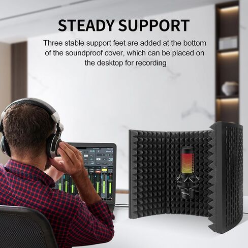 Aokeo Professional Studio Recording Microphone Isolation Shield,Suitable for Blue Yeti and Any Condenser Microphone Recording Equipment（AO-403） in Saudi Arabia