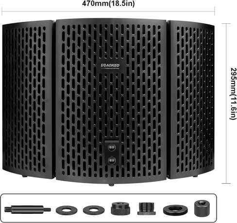 Aokeo Professional Studio Recording Microphone Isolation Shield,Suitable for Blue Yeti and Any Condenser Microphone Recording Equipment（AO-403） in Saudi Arabia