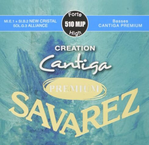 أوتار جيتار سافاريز الكلاسيكية Cantiga and Creation Premium 510MJP Creation Trebles، Cantiga Bass، التوتر العالي، مجموعة كاملة (STSAV51-50489) in Kuwait