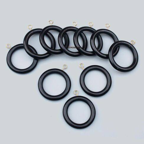 Premium Wooden Curtain Rings for Window and Door Decoration (24 Pieces) Wood Drapery Rings | Inner Dia 1.75 Inch and Outer Dia 2.5 Inch | Rosewood, Brown, TR-CR-01 in Saudi Arabia