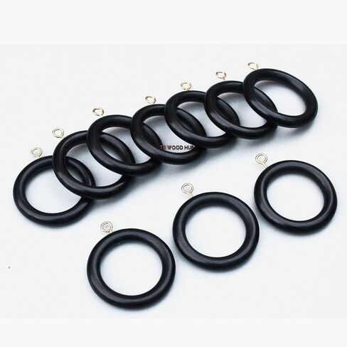 Premium Wooden Curtain Rings for Window and Door Decoration (24 Pieces) Wood Drapery Rings | Inner Dia 1.75 Inch and Outer Dia 2.5 Inch | Rosewood, Brown, TR-CR-01 in Saudi Arabia