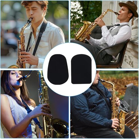 Molain 108 Pack Sax and Clarinet Mouthpiece Pads, Black 0.8mm Mouthpiece Patches Alto Tenor Oval Square Shape Adhesive Mouthpiece Pads Accessories for Beginners Musicians in Saudi Arabia