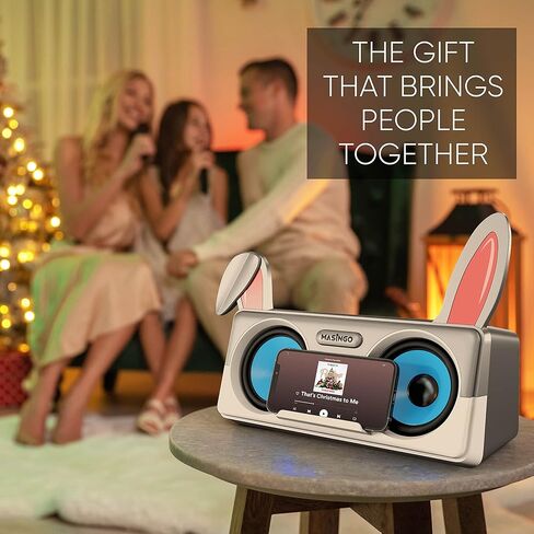 آلة ماسينجو شارك كاريوكي للأطفال والأطفال الصغار مع 2 ميكروفونات بلوتوث لاسلكية، مكبر صوت محمول PA يتضمن حامل هاتف لعرض الكلمات، وكابل تلفزيون ووضع إزالة صوت المغني in Kuwait