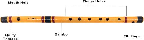 Key A Scale Bamboo Flute with Pink Lines Handmade Bamboo Musical Instrument (40 cm) in Kuwait