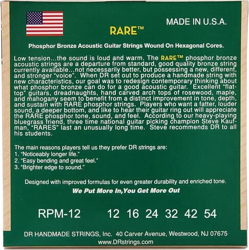 DR Strings Rare - Phosphor Bronze AcousticHex Core 12-54 in Saudi Arabia