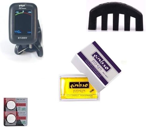 موالف الكمان الاحترافي من إينو ميوزيك، شاشة LCD ملونة، مشبك سهل التحكم على موالف الكمان الدقيق مع روزين ومجموعة كتم الصوت in Kuwait