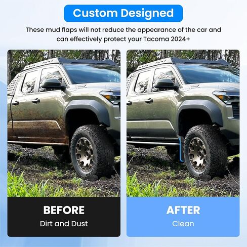 Mud Flaps Fit for Tacoma 2024 2025, Mud Guards 4pcs Hard Fender Guards Compatible with Toyota Tacoma Accessories 2024 2025 in Saudi Arabia