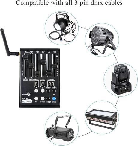 وحدة تحكم DMX صغيرة 512 وحدة تحكم DMX لاسلكية، وحدة تحكم DMX وأضواء، 54 قناة صغيرة محمولة للتحكم de Luces dj in Kuwait