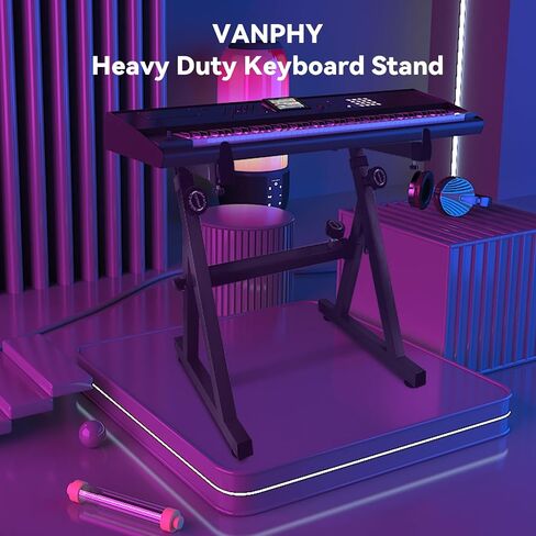 Keyboard Stand Piano Z Style Heavy Duty Keyboard Stand 12 Levels Adjustable and Portable Piano Keyboard Stand Suitable for 54 61 and 88 Keys Electric Keyboards Digital Pianos for Student Adult(Black) in Saudi Arabia