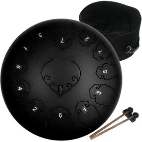 Handpan 22 inch D Minor Kurd Handpan 9 Notes Handpan Drum Instrument for Professional Performance, 440HZ Sound Handpan Drums for Sound Healing, Meditation, Yoga