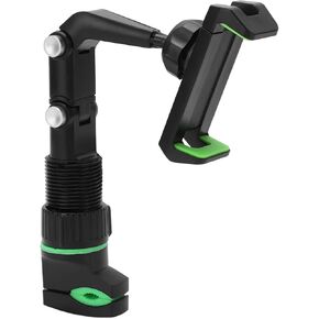 Estink Guitar Head Phone Holder Mount, Plastic Mobile Phone Holder Guitar Headstock with 10Pcs Picks and Wiping Cloth for Teaching Video Recording Performance Accessory, Green + Black