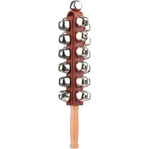 Hand Jingle Bells Hand Sleigh Bells Wooden Shaker Jingle Bells Stick Musical Percussion Instrument Bells for Holiday Home Christmas Decoration,Musical Shaker Bells