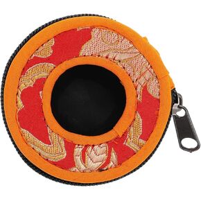 Vaguelly Bags for Tingsha Cymbals,Meditation Cymbal Bell Zip- Up Case Bag Buddhist Tingsha Symbols Storage Box 7.5CM