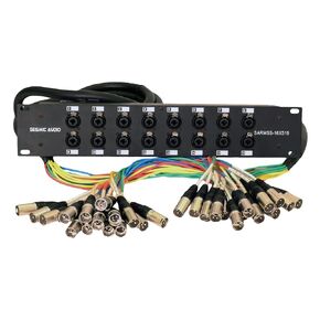 Seismic Audio Rack Mount 24 Channel TRS Combo Splitter Snake Cable-5' and 15' XLR Trunks (SARMSS-24x515)