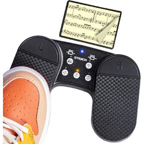 STRICH Wireless Page Turner Pedal for iPad, Rechargeable Music Page Turner Pedal, USB Silent Foot Pedal for Tablets Smartphones iPad Pro Multimedia Platforms PC, SPT-10